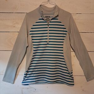 Patagonia Capilene 3 Midweight Half Zip Striped Pullover Base Layer Women's Med